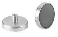 Ventouses magnétiques avec douille taraudée type VF 02AI - construction robuste - aimant cylindrique - capotage en acier inox - température jusqu'à 200°C_0