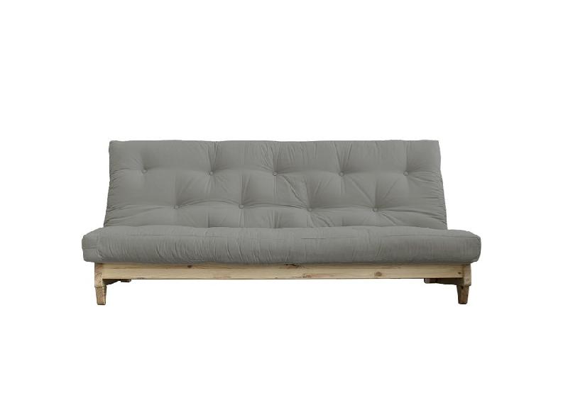 BANQUETTE CONVERTIBLE FRESH PIN COLORIS GRIS COUCHAGE 140*200 CM._0