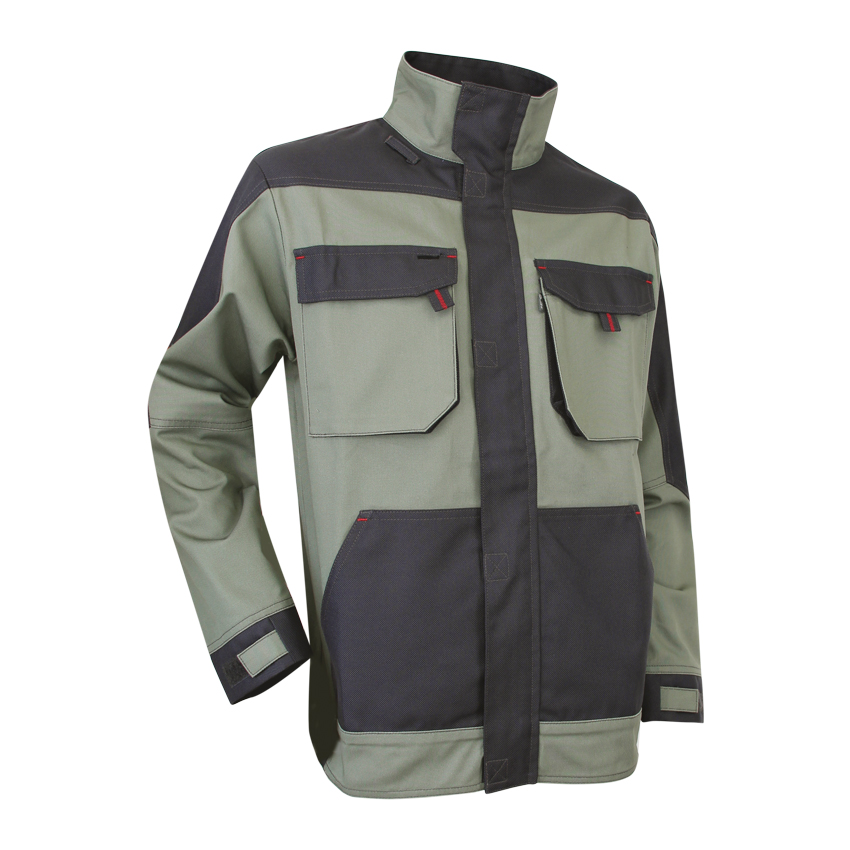 Blouson bicolore PIOCHE 60% coton 40% polyester 300g (Kaki/Gris foncé) - PCB130-T2 - LMA_0