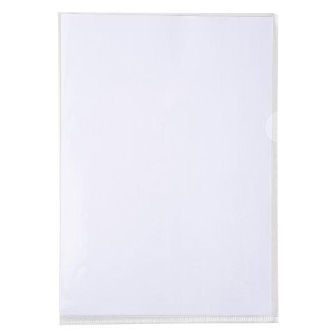 CHEMISES COIN PVC EXACOMPTA PREMIUM 18/100E TRANSPARENTE INCOLORE - PAQUET DE 50
