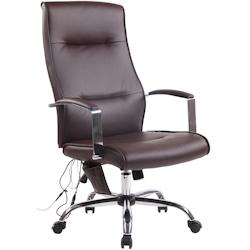 CLP Fauteuil de bureau Portland en similicuir ou tissu avec fonction de massage Marron/Similicuir - marron polyester 307804_0