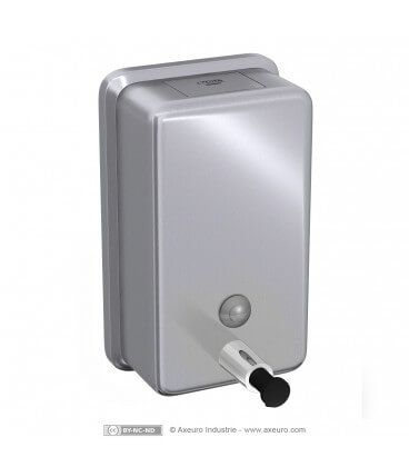 Distributeur de savon - Axeuro Industrie - façade arrondie - AX9405 - inox brossé poli satiné - pour sanitaires PMR_0