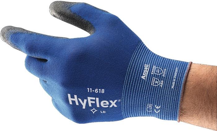 Gant HyFlex® 11-618 taille 9 bleu/noir - EN 388 Catégorie EPI II - Nylon avec polyuréthane - ANSELL_0