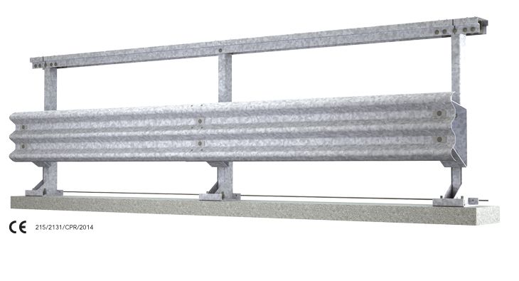 H3-W5 3 ondes - Glissière de sécurité Marcegaglia Buildtech - Barrière pour bordure de pont, 1 420 mm de hauteur_0