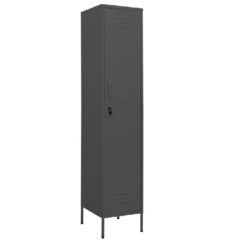 Helloshop26 - Armoire à casiers moderne 35 x 46 x 180 cm avec 4 étagères ajustables déco bureau en acier anthracite 02_0046891 - acier 3000234483379_0