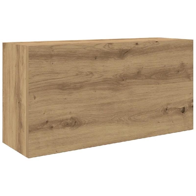Helloshop26 - Armoire murale de salle de bain 80 x 25 x 40 cm rangement pratique design minimaliste en bois d'ingénierie chêne 02_0051284 - Bois mas_0
