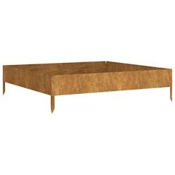 Helloshop26 - Jardinière bac lit surélevé plantes fleurs terrasse jardin de jardin 100 x 100 x 26 cm acier corten marron 02_0039274 - 3000218454531_0