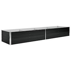 Helloshop26 - Jardinière lit surélevé plantes fleurs jardin 320 x 80 x 45 cm acier galvanisé anthracite 02_0001145 - 3000075041530_0