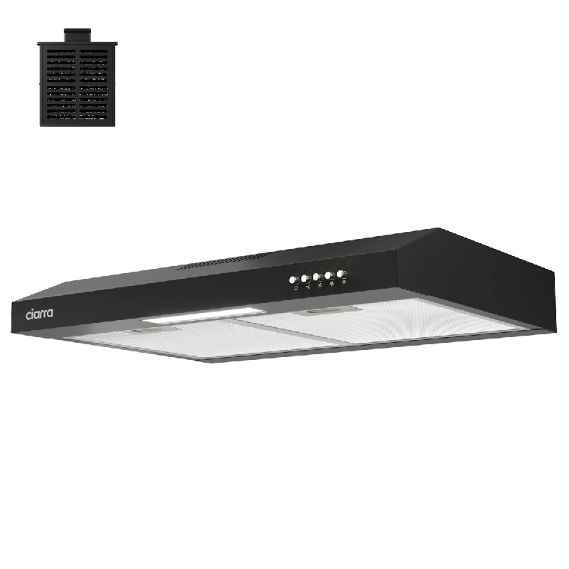 Hotte aspirante sous meuble CIARRA A+ 60 cm, hotte aspirante intégrée sous meuble, évacuation d'air VM6903DB - inox CBCB6903D_0