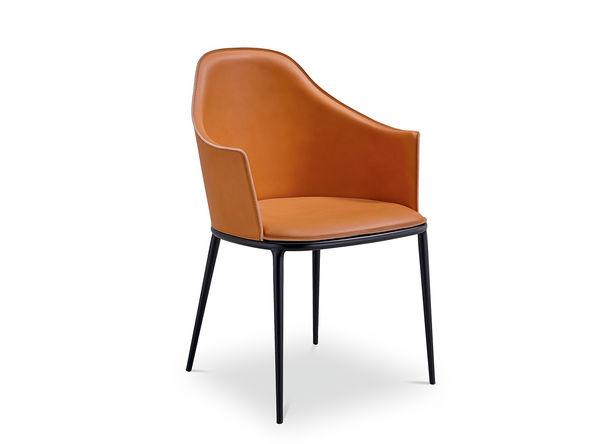 Fauteuil Lea P en cuir toscan pieds métalliques noirs_0