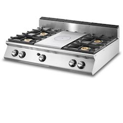 Virtus group - Plaque Coup de Feu Gaz Top + 4 Brûleurs - Acier Inoxydable AISI 304 - V70120TPPCG2T_0