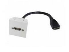 Plastron HDMI Femelle/Femelle 45x45 - HDMI 2.0 - Coudé 60° - Réf HDMIPL44_0