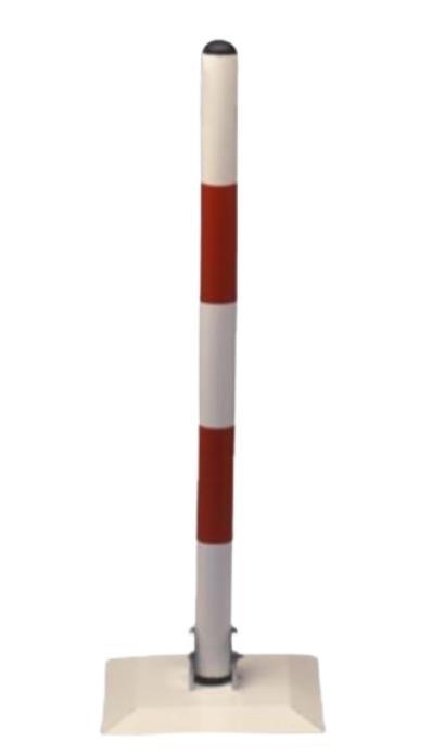 Potelet à coupelle rabattable - Blanc, Rouge et Jaune - 4 kg - Hauteur 900 mm_0