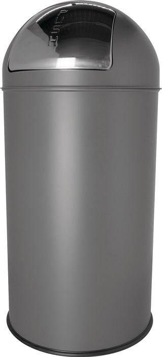 Poubelle publique D.360xH745 mm - 50 L gris moyen HELIT - Trémie en acier thermolaqué ou inox_0