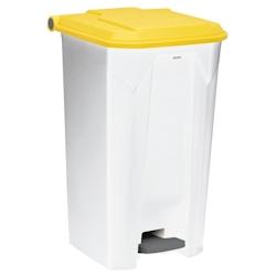 Poubelle De Tri A Pedale  Utilo 100L Blanc/Jaune - 54084 - Rossignol - 54084_0