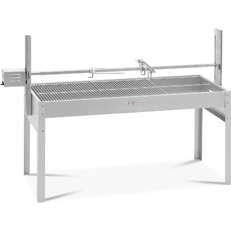 Royal Catering - Royal Catering Barbecue Tourne Broche Motorisé 40 kg - Longueur 127 cm - Inox - Méchoui Rôtissoire - 4062859173515_0