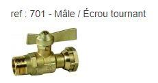 701 - Vanne de régulation mâle / écrou tournant - Références AC0701005070, AC0701007070, AC0701010100_0