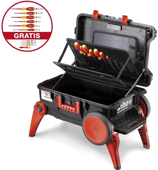Assortiment d'outils XXL III - 11 pièces - Mallette de protection en polypropylène Wiha - Étanche IP67, empilable et sur roulettes_0