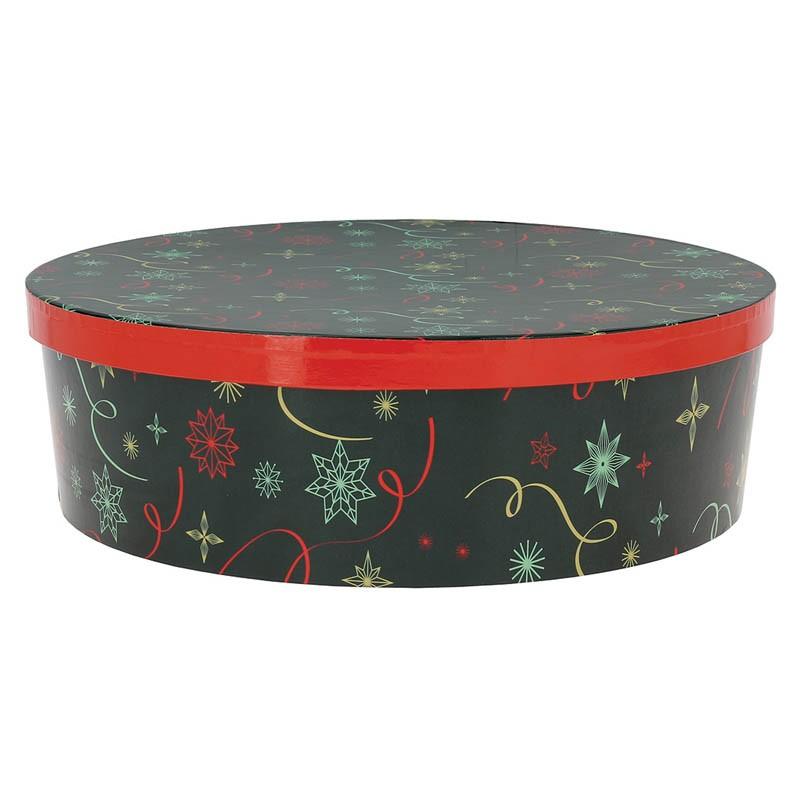 Boite carton ronde empilable Noel Vert  Ø33 -_0