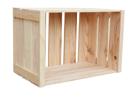 Caisse en bois pin 9 mm - Dimensions : Larg. 60 x Long. 40 x P. 37 cm - Réf. SIS141 - Palette de 36 caisses_0