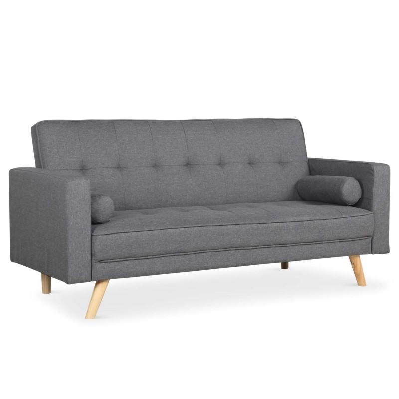 CANAPÉ CONVERTIBLE 3 PLACES SCANDINAVE NAVYA GRIS FONCÉ_0