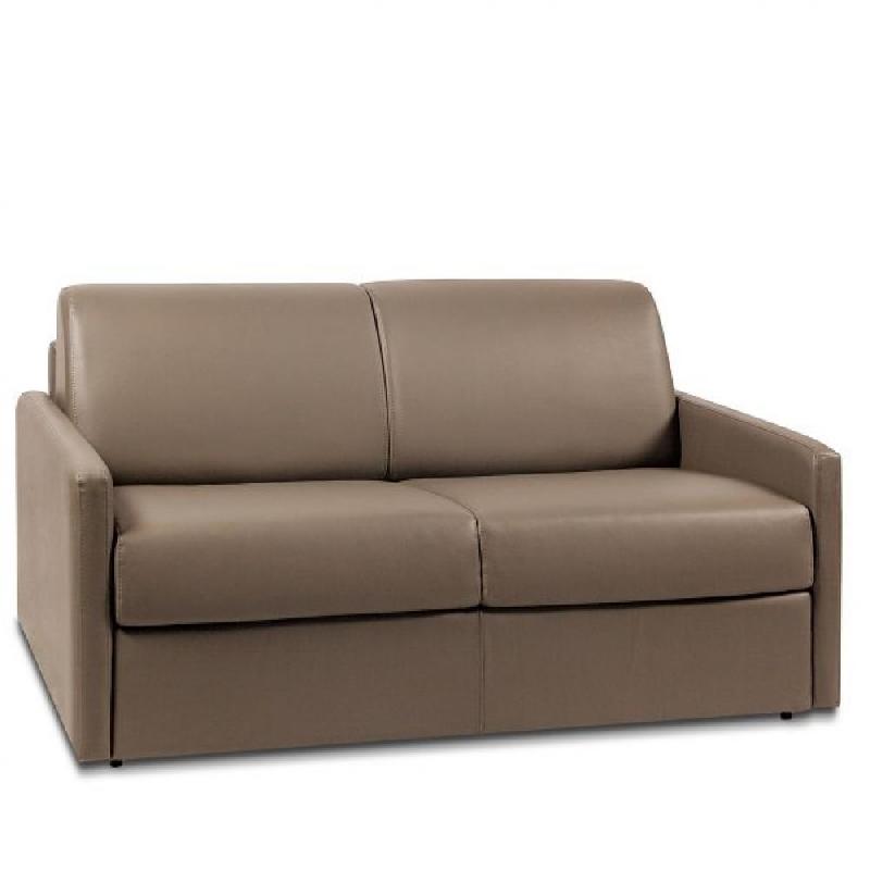 Canapé convertible express Sun Edition - cuir et PU Cayenne taupe - matelas 16 cm - couchage 120 cm - fabrication italienne_0