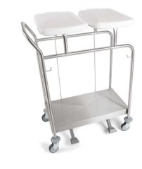 Chariot porte-sacs Manutri - L.4750 x P.510 x H.965 mm - SCLESSIN - Tube inox 18/10, roues pivotantes Ø80mm_0