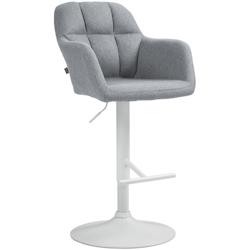 CLP Tabouret de bar Natoma Tissu Gris/Métal blanc mat - gris textile 322952_0