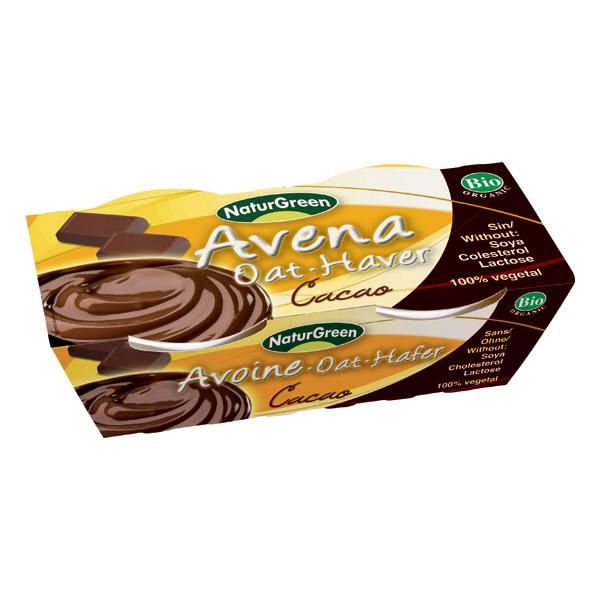 NATURGREEN DESSERT AVOINE CACAO 2X125G DESSERTS VÉGÉTAUX