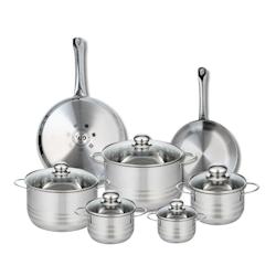 Ensemble de 2 Poêles de cuisson 24 et 28 cm et 5 faitouts 12, 14, 16, 20 et 24 cm Elo Profi Brillant - gris 3176239987829_0