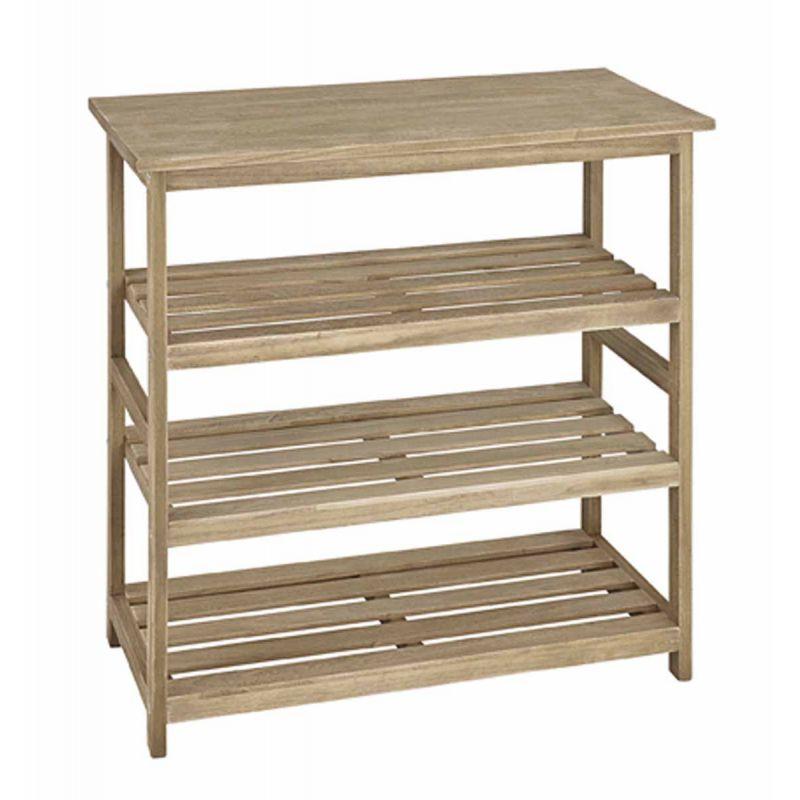 Étagère 4 niveaux en bois massif Ashley 72cm naturel - Paris Prix_0