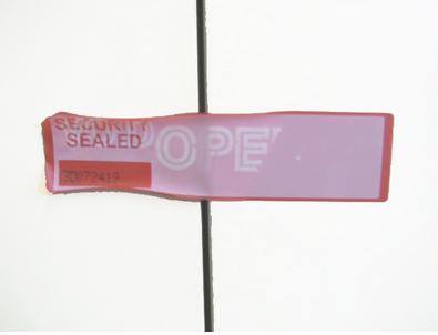 Étiquette de sécurité Aircraft 15038 - adhésif non résiduel, rouge/blanc, 150x38 mm, 250 unités/rouleau_0