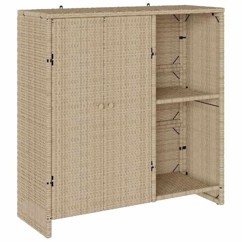 Helloshop26 - Armoire de rangement rectangulaire moderne 100 x 36 x 102 cm espace optimisé ambiance minimaliste en rotin beige 02_0058057 - beige Boi_0