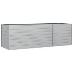 Helloshop26 - Jardinière bac lit surélevé plantes fleurs terrasse jardin de jardin 240 x 80 x 77 cm acier galvanisé argenté Argent 02_0039415 - 3_0