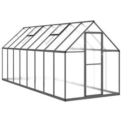 Helloshop26 - Serre tente abri plante fleur légumes avec cadre de base 445 x 169 x 195 cm aluminium anthracite 02_0044505 - 3000220182842_0