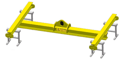 Palonnier de levage pour rouleaux de géomembrane - CMU 1000 kg - réglable de 4m à 9,4m - démontable en tronçons_0
