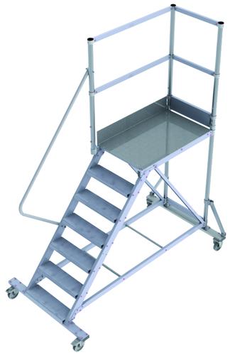 Plate-forme roulante DDCG1038 - aluminium - charge utile 300 kg - garde-corps et options disponibles_0