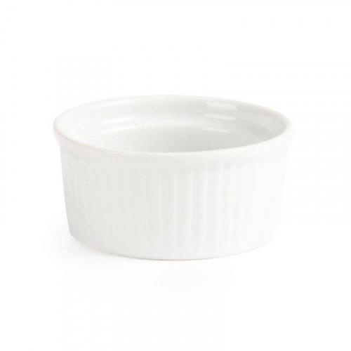 RAMEQUINS TRADITIONNELS EN PORCELAINE BLANCHE OLYMPIA Ø 80 MM - LOT DE 12