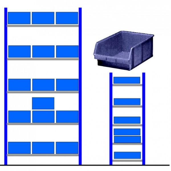 Rayonnage d'atelier avec bacs éco Bleu Départ - 16 bacs_0