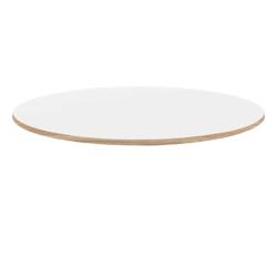 Restootab - Plateau Ø120 blanc chants bois - blanc Bois manufacturé PL-R120M-BLANC-BOI_0