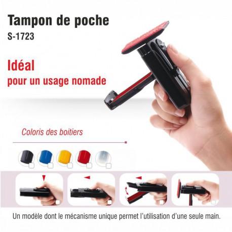 Tampon de poche Shiny S-1723 - 4 lignes - Personnalisable - Format 47 x 18 mm - 8 coloris au choix_0