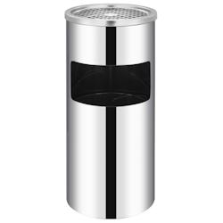 VidaXL Poubelle à Cendrier Murale Acier Inoxydable 26 L - argenté 51095_0