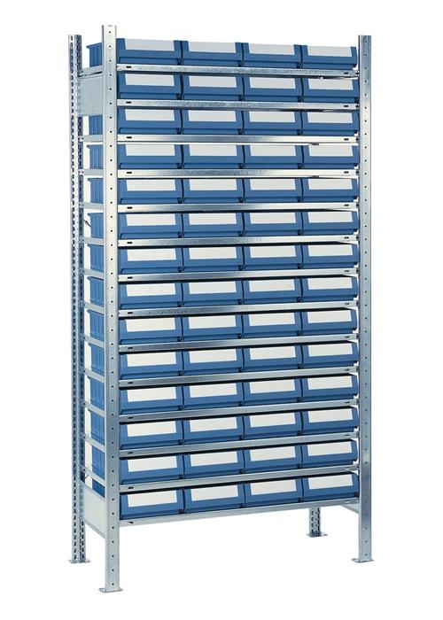 Étagère à emboîter H2000 x l1000 x P300 mm - étagère de base avec 14 supports en acier galvanisé - portance jusqu'à 1300 kg_0