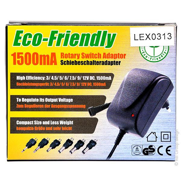 Alimentation à découpage 3 à 12V - 1.5A max - Entrée 100-240V - Livrée avec 6 connecteurs détachables_0