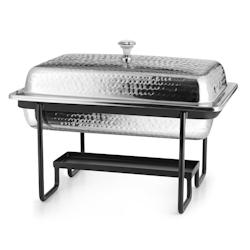 Aulica Chafing dish rectangle martelé 4l 40cm - argenté 558902_0