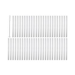 Barbaydos set 50 pailles droites en verre blanc avec goupillon 15 cm - 4028126290453_0