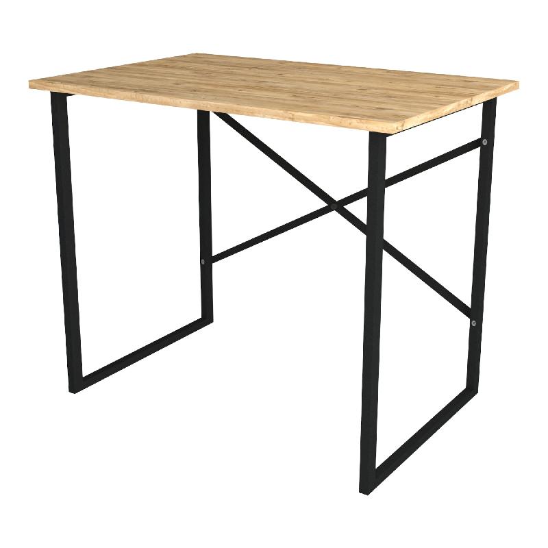 Bureau poste de travail - table 75 x 90 x 60 cm - effet chêne et structure anthracite - modèle 03_0006638_0