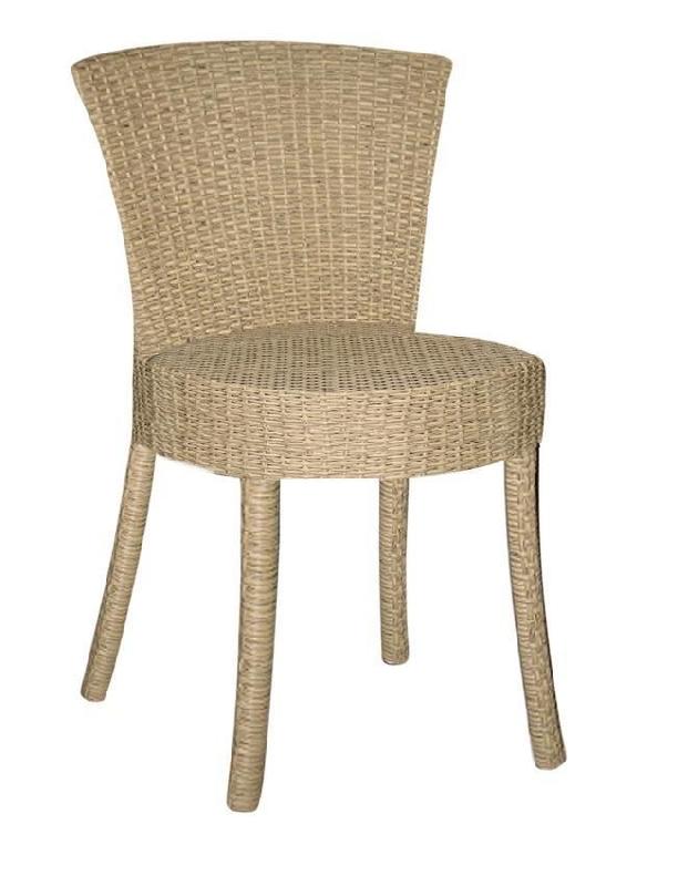 Chaise Kuto - structure aluminium anodisé - tressage wiker naturel - polyéthylène haute densité_0