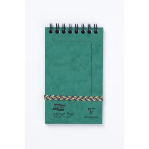 Clairefontaine Lot de 10 Bloc Europa Minor Pad format 76x122, 60 feuilles 90 g/m² reliure intégrale, ligné 7mm, coloris vert - 5016196049230_0