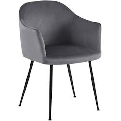 CLP Chaise de salle à manger Jaysie velours Gris foncé - gris textile 325803_0